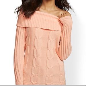 Deco peach off the shoulder sweater